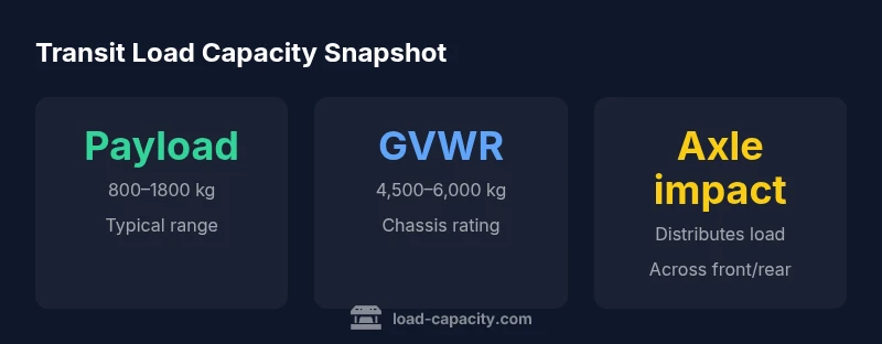 Stat infographic showing typical payload and GVWR ranges for transit vans