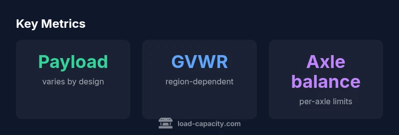 Infographic showing GVWR, payload, and axle distribution for a 3-axle trailer