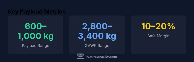 Infographic showing Nissan 1400 payload ranges and GVWR ranges