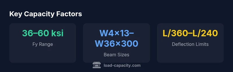 Infographic showing capacity factors for wide flange beams