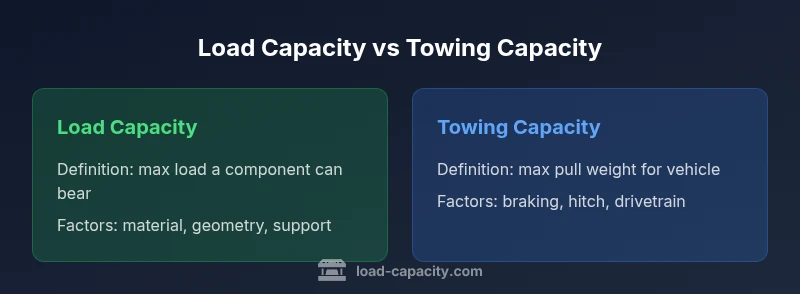Illustration comparing load capacity and towing capacity side-by-side