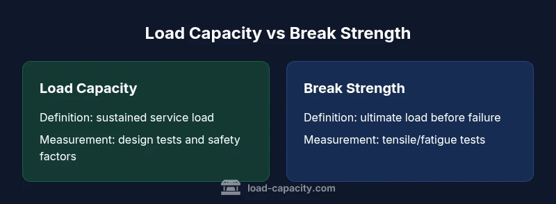 Tailwind SVG-like infographic comparing load capacity and break strength