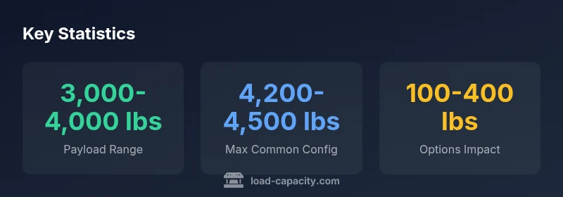 Infographic showing RAM 2500 payload ranges and config impact