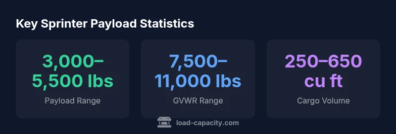 Key Sprinter payload statistics infographic