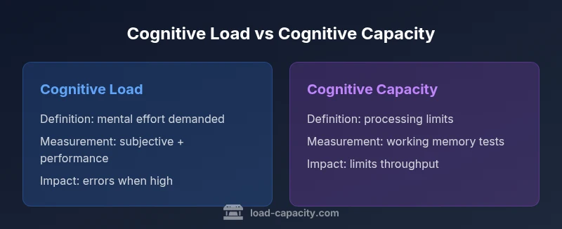 Comparison infographic of cognitive load vs cognitive capacity