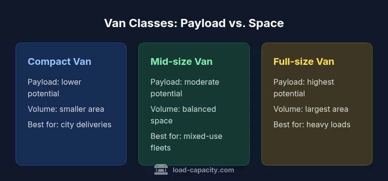 Infographic comparing payload and cargo space across van classes
