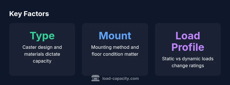 Infographic showing load capacity factors for caster wheels
