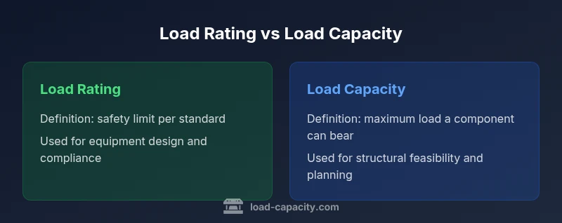 Infographic comparing load rating and load capacity