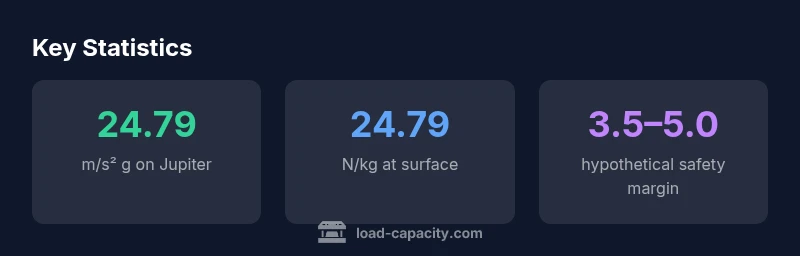 Infographic showing Jupiter gravity and hypothetical safety margins