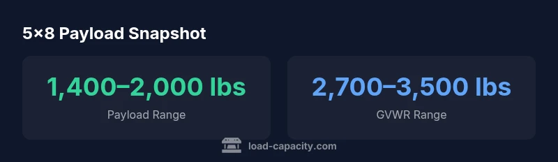Five by eight trailer payload statistics infographic