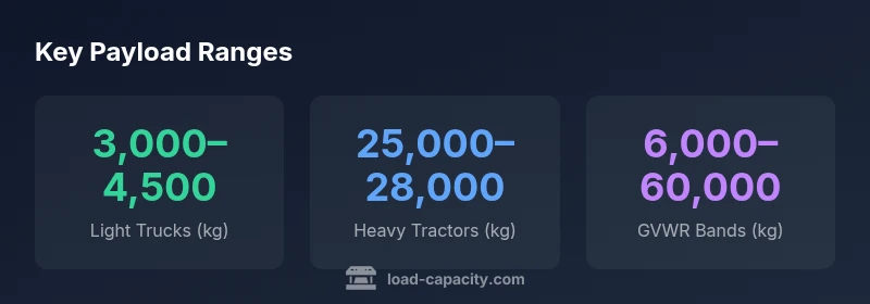 Stat blocks showing payload ranges by vehicle class