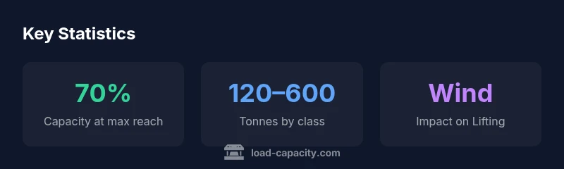 Infographic showing crane lifting capacity ranges and factors