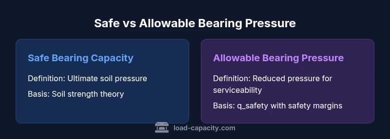 Comparison of safe bearing capacity and allowable bearing pressure