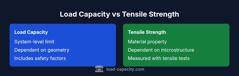 Comparison of load capacity and tensile strength