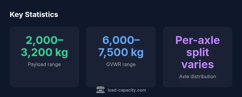 Infographic showing payload range, GVWR range, and axle distribution for Eicher 14 ft trucks