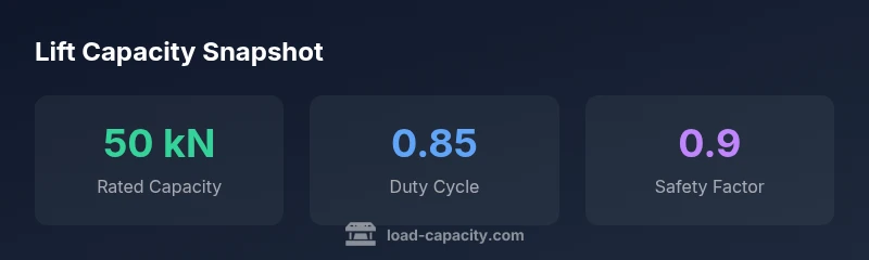 Lift capacity infographic showing rated capacity, duty cycle, safety factor
