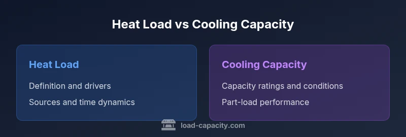 Infographic comparing heat load and cooling capacity in engineering design