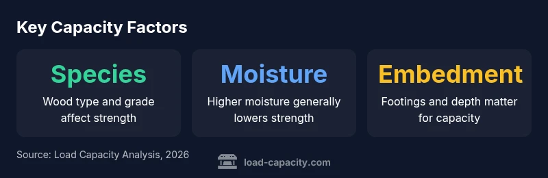 Infographic showing factors affecting load capacity of 4x4 wood posts