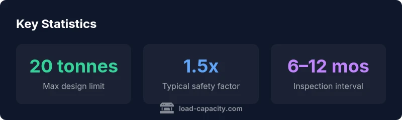 Infographic showing load capacity up to 20 tonnes