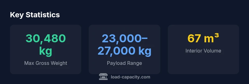 Stats infographic for 40-foot container load capacity