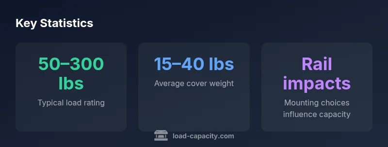 Infographic showing load capacity ranges for tonneau covers by type