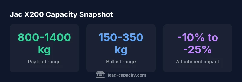 Infographic showing jac x200 payload, ballast, and attachment impact